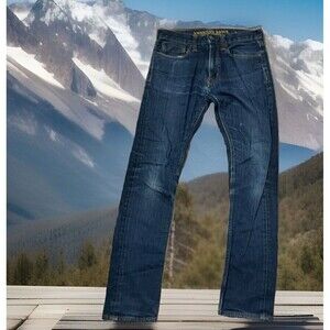 American Eagle Outfitters Jeans Slim Straight Blue Dark Wash Denim Men 29x32 AEO